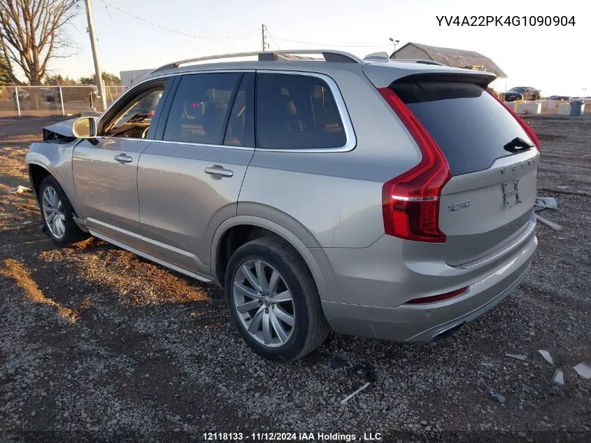 2016 Volvo Xc90 T6 VIN: YV4A22PK4G1090904 Lot: 12118133