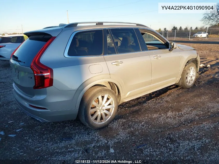 2016 Volvo Xc90 T6 VIN: YV4A22PK4G1090904 Lot: 12118133