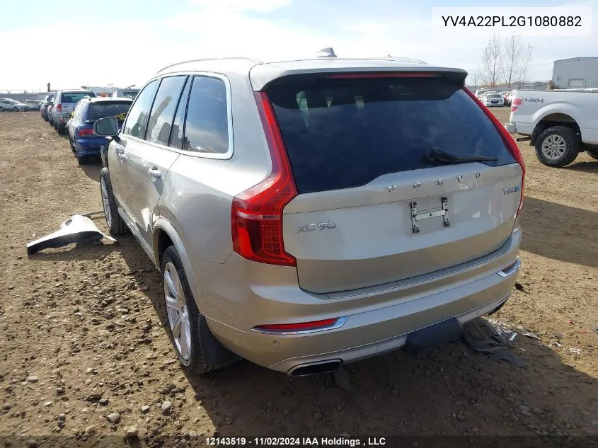 2016 Volvo Xc90 VIN: YV4A22PL2G1080882 Lot: 12143519