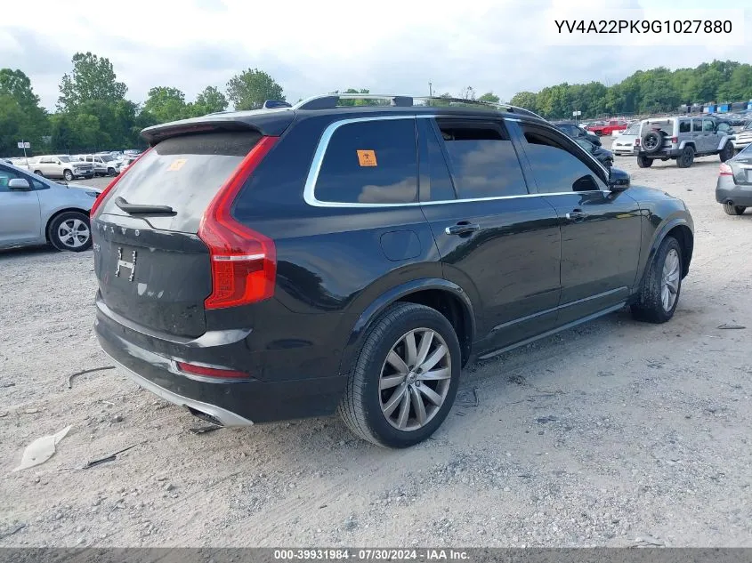 2016 Volvo Xc90 T6 Momentum VIN: YV4A22PK9G1027880 Lot: 39931984