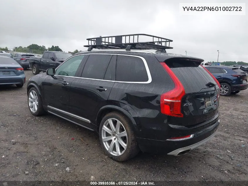 2016 Volvo Xc90 T6 First Edition VIN: YV4A22PN6G1002722 Lot: 39935366