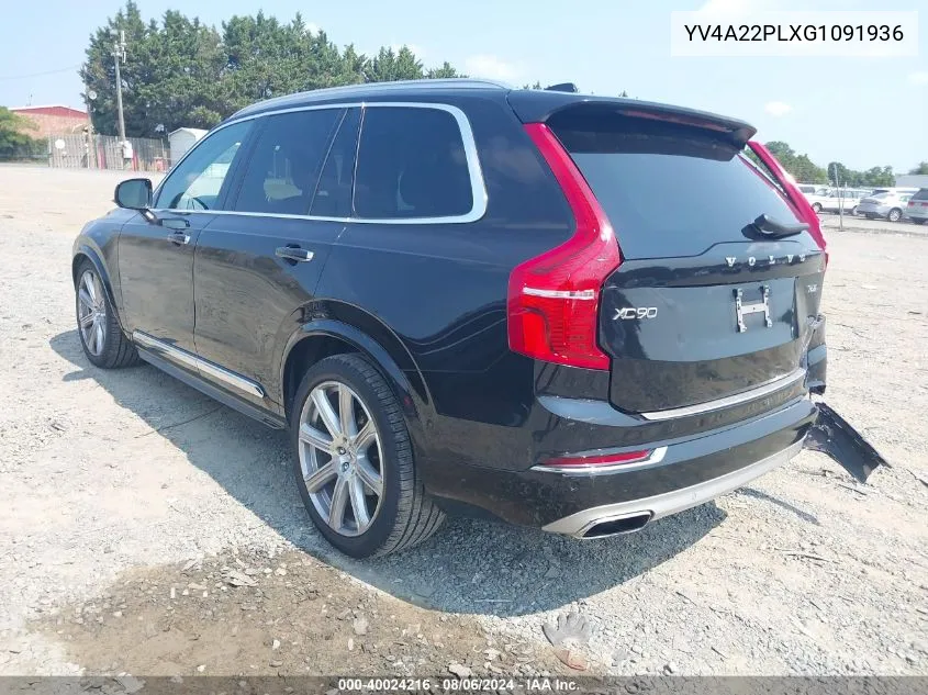 2016 Volvo Xc90 T6 Inscription VIN: YV4A22PLXG1091936 Lot: 40024216