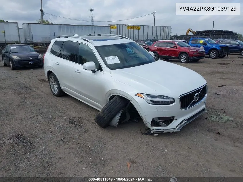 2016 Volvo Xc90 T6 Momentum VIN: YV4A22PK8G1039129 Lot: 40511649