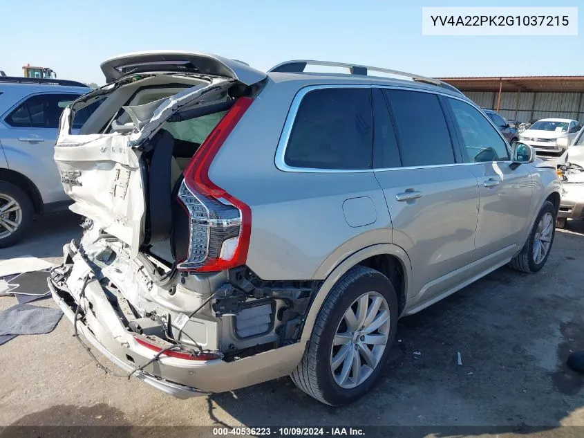 2016 Volvo Xc90 T6 Momentum VIN: YV4A22PK2G1037215 Lot: 40536223