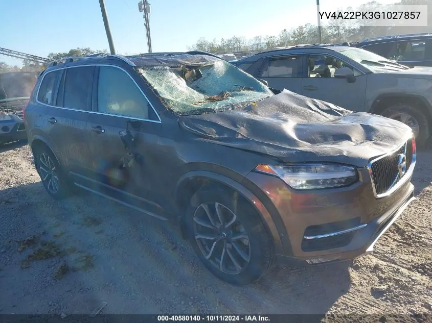 2016 Volvo Xc90 T6 VIN: YV4A22PK3G1027857 Lot: 40580140