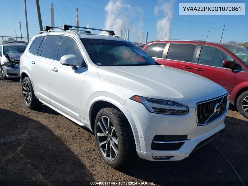 2016 Volvo Xc90 T6 Momentum VIN: YV4A22PK0G1070861 Lot: 40617146