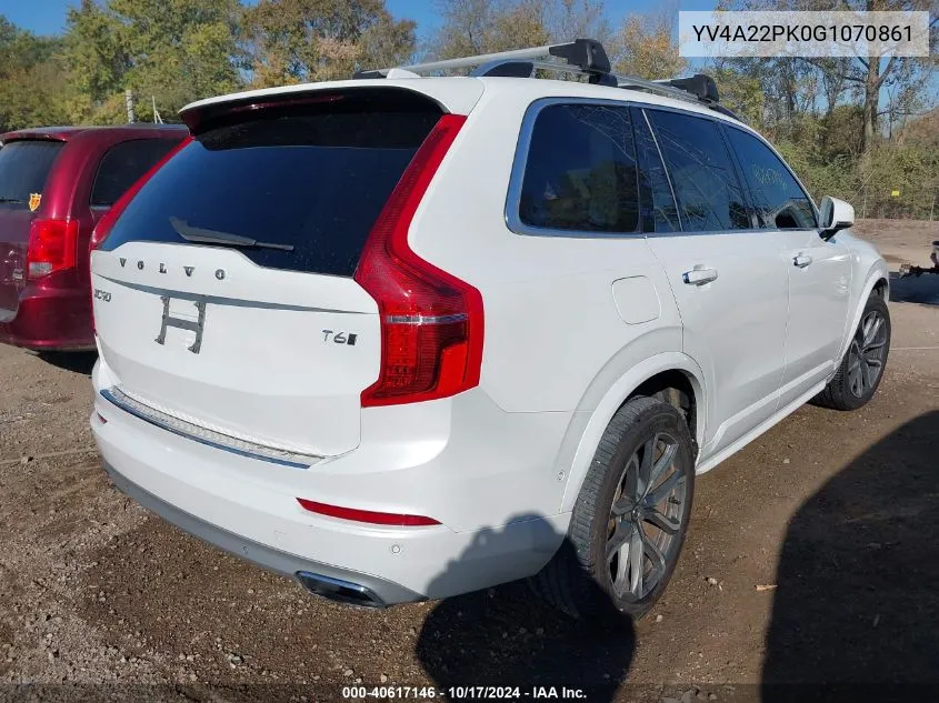 2016 Volvo Xc90 T6 Momentum VIN: YV4A22PK0G1070861 Lot: 40617146