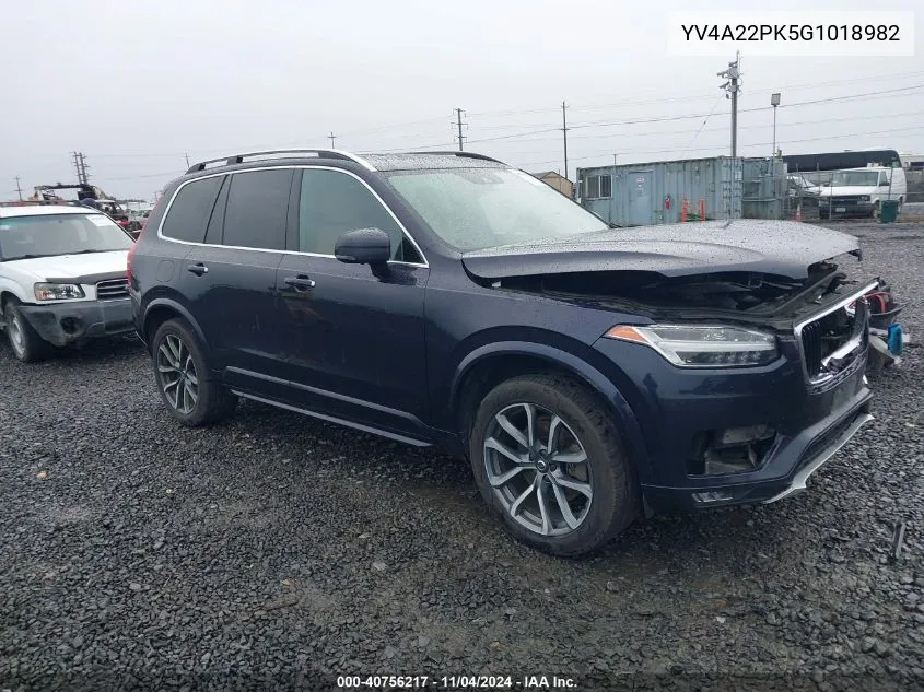 YV4A22PK5G1018982 2016 Volvo Xc90 T6 Momentum