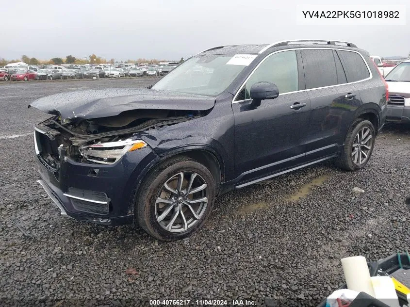 YV4A22PK5G1018982 2016 Volvo Xc90 T6 Momentum