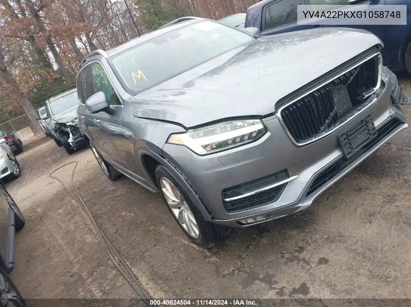 2016 Volvo Xc90 T6 Momentum VIN: YV4A22PKXG1058748 Lot: 40824504