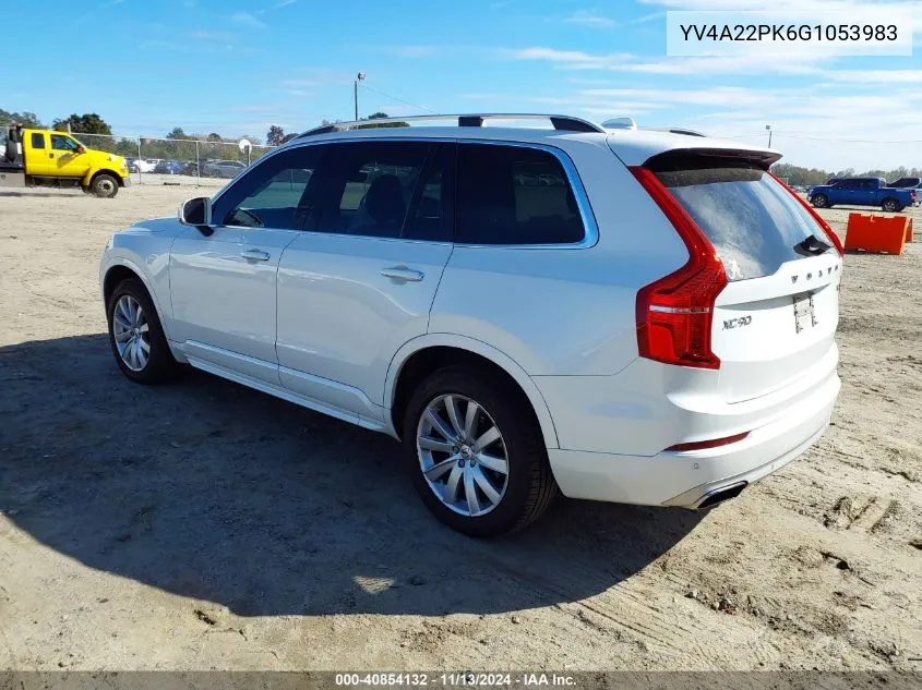 2016 Volvo Xc90 T6 Momentum VIN: YV4A22PK6G1053983 Lot: 40854132