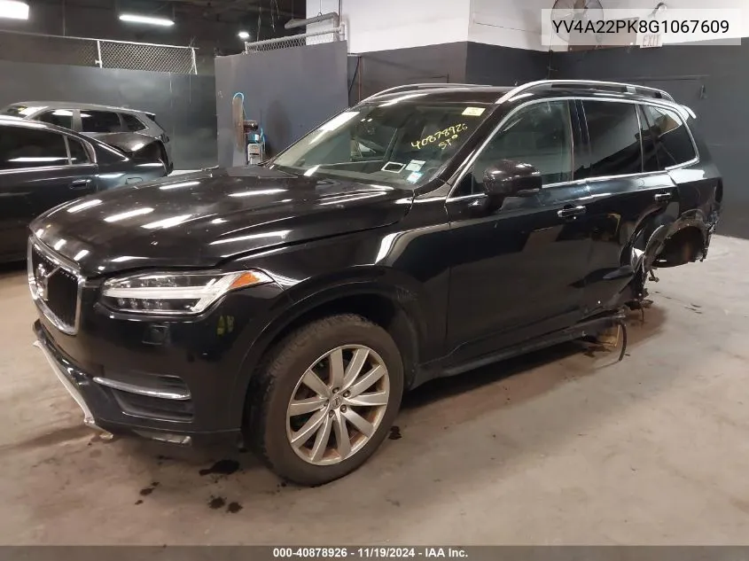 2016 Volvo Xc90 T6 Momentum VIN: YV4A22PK8G1067609 Lot: 40878926