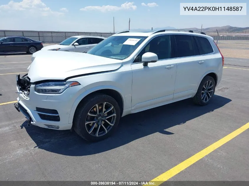 YV4A22PK0H1148587 2017 Volvo Xc90 T6 Momentum