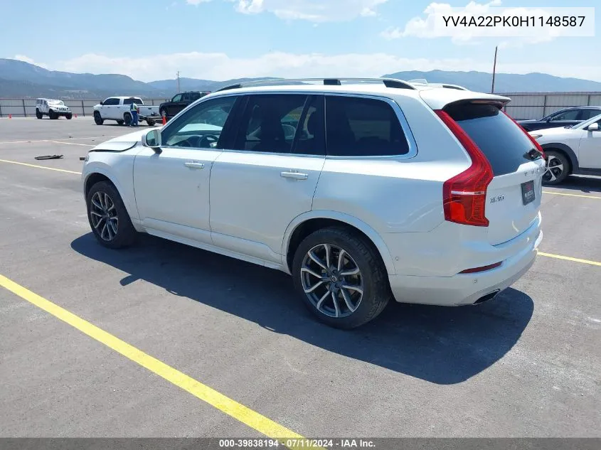 YV4A22PK0H1148587 2017 Volvo Xc90 T6 Momentum