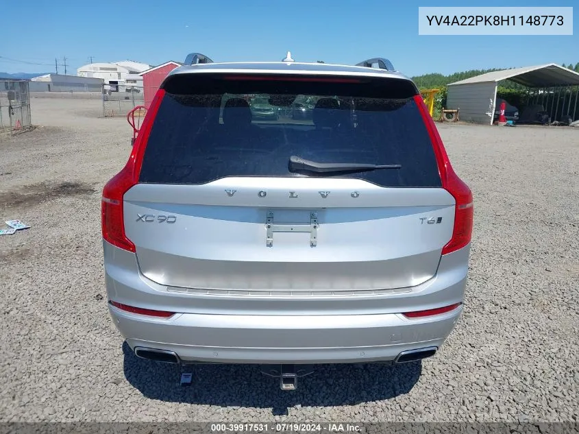 2017 Volvo Xc90 T6 Momentum VIN: YV4A22PK8H1148773 Lot: 39917531