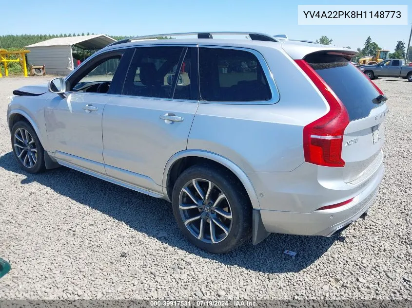 2017 Volvo Xc90 T6 Momentum VIN: YV4A22PK8H1148773 Lot: 39917531