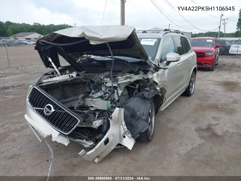 YV4A22PK5H1106545 2017 Volvo Xc90 T6 Momentum