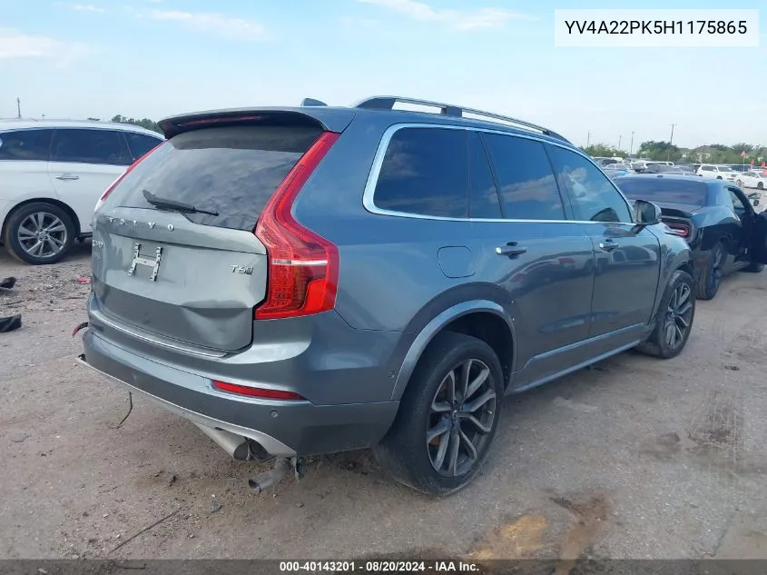 2017 Volvo Xc90 T6 VIN: YV4A22PK5H1175865 Lot: 40143201