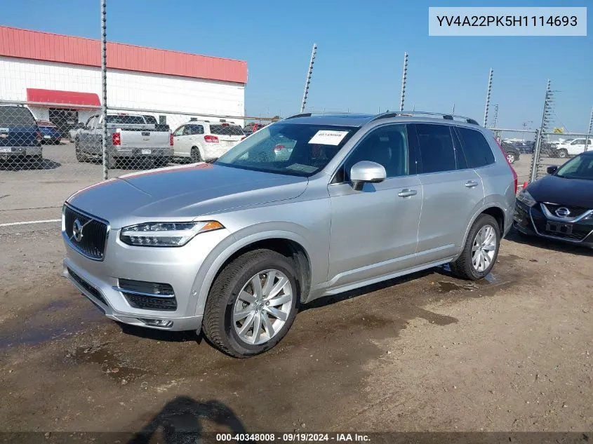 YV4A22PK5H1114693 2017 Volvo Xc90 T6 Momentum