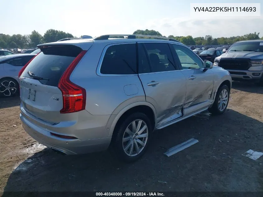 2017 Volvo Xc90 T6 Momentum VIN: YV4A22PK5H1114693 Lot: 40348008