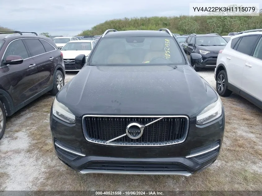 2017 Volvo Xc90 T6 VIN: YV4A22PK3H1115079 Lot: 40521558