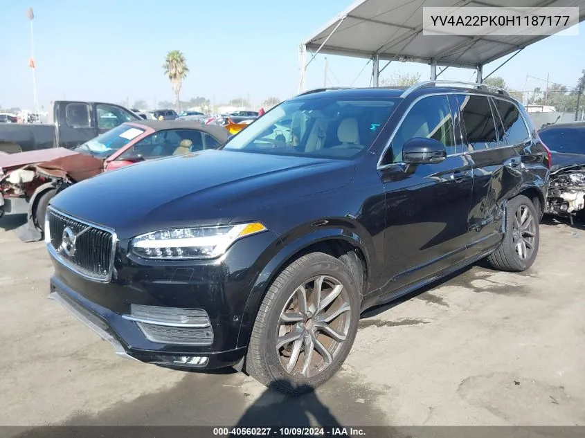 2017 Volvo Xc90 T6 VIN: YV4A22PK0H1187177 Lot: 40560227