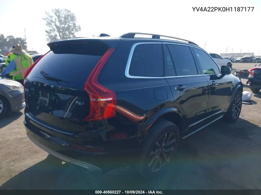 2017 Volvo Xc90 T6 VIN: YV4A22PK0H1187177 Lot: 40560227