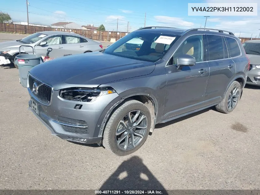 2017 Volvo Xc90 T6 Momentum VIN: YV4A22PK3H1122002 Lot: 40711291