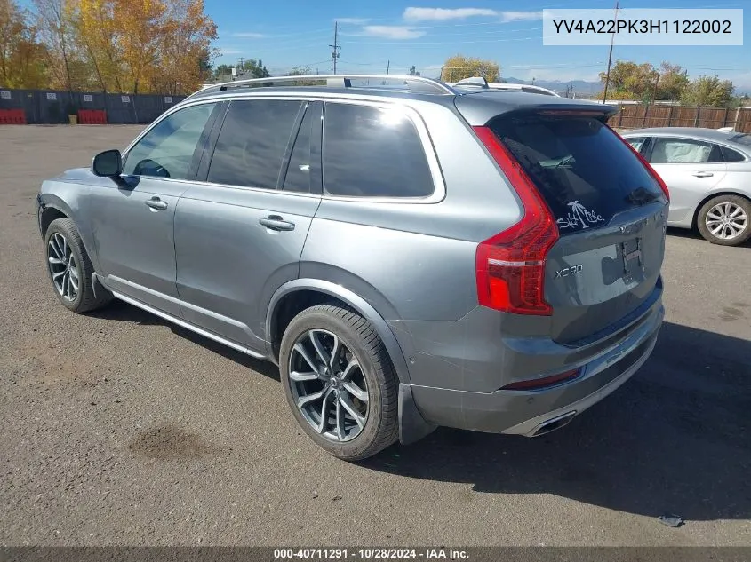 2017 Volvo Xc90 T6 Momentum VIN: YV4A22PK3H1122002 Lot: 40711291