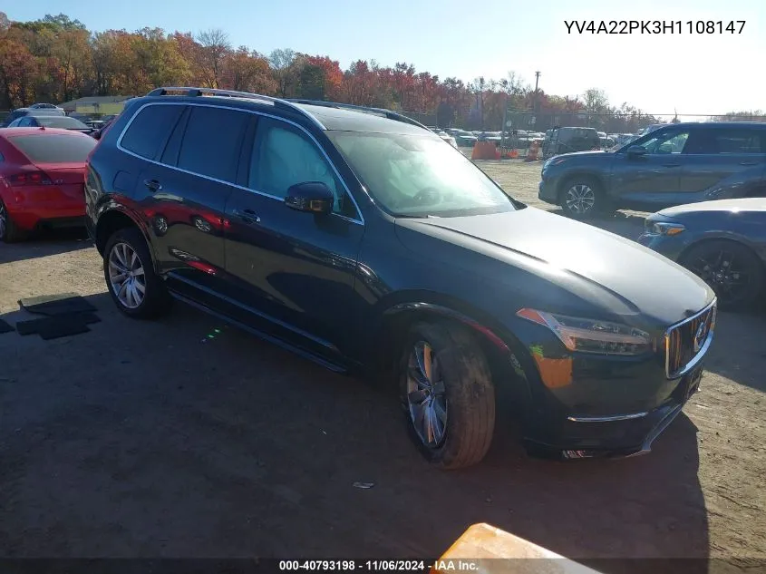 2017 Volvo Xc90 T6 Momentum VIN: YV4A22PK3H1108147 Lot: 40793198