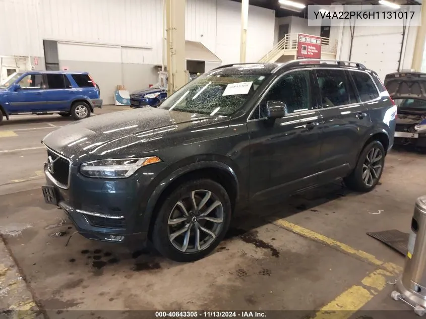 2017 Volvo Xc90 T6 Momentum VIN: YV4A22PK6H1131017 Lot: 40843305