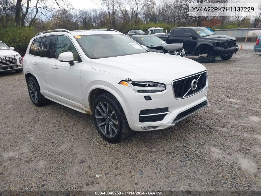 2017 Volvo Xc90 T6 Momentum VIN: YV4A22PK7H1137229 Lot: 40845259