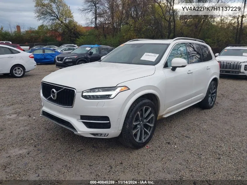 2017 Volvo Xc90 T6 Momentum VIN: YV4A22PK7H1137229 Lot: 40845259