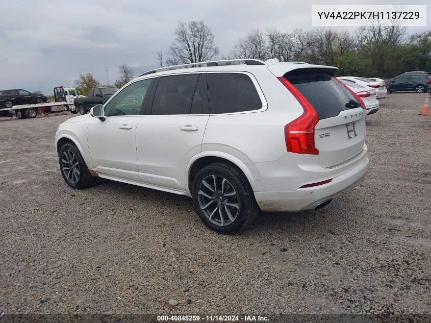 2017 Volvo Xc90 T6 Momentum VIN: YV4A22PK7H1137229 Lot: 40845259