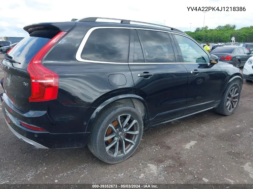 2018 Volvo Xc90 T6 Momentum VIN: YV4A22PK4J1218386 Lot: 39352673