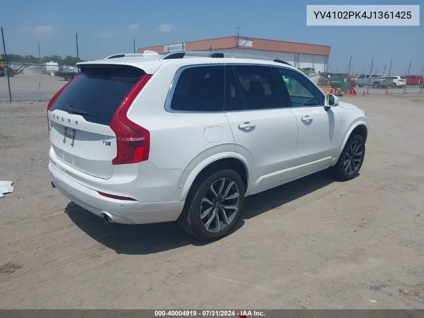 2018 Volvo Xc90 T5 Momentum VIN: YV4102PK4J1361425 Lot: 40004919