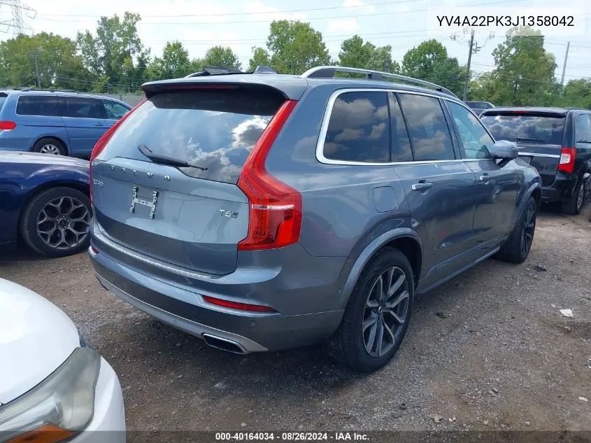 2018 Volvo Xc90 T6 Momentum VIN: YV4A22PK3J1358042 Lot: 40164034