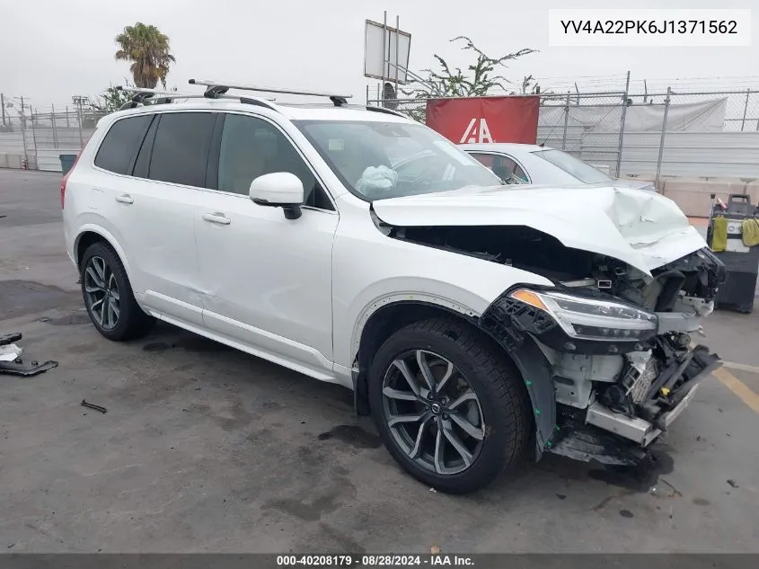 2018 Volvo Xc90 T6 Momentum VIN: YV4A22PK6J1371562 Lot: 40208179