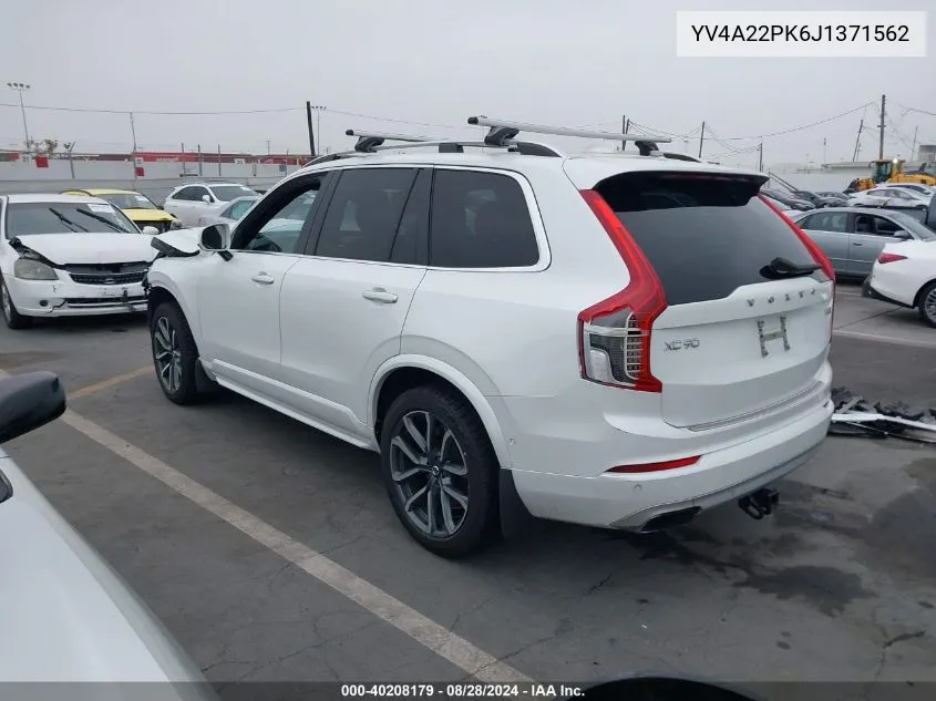 2018 Volvo Xc90 T6 Momentum VIN: YV4A22PK6J1371562 Lot: 40208179