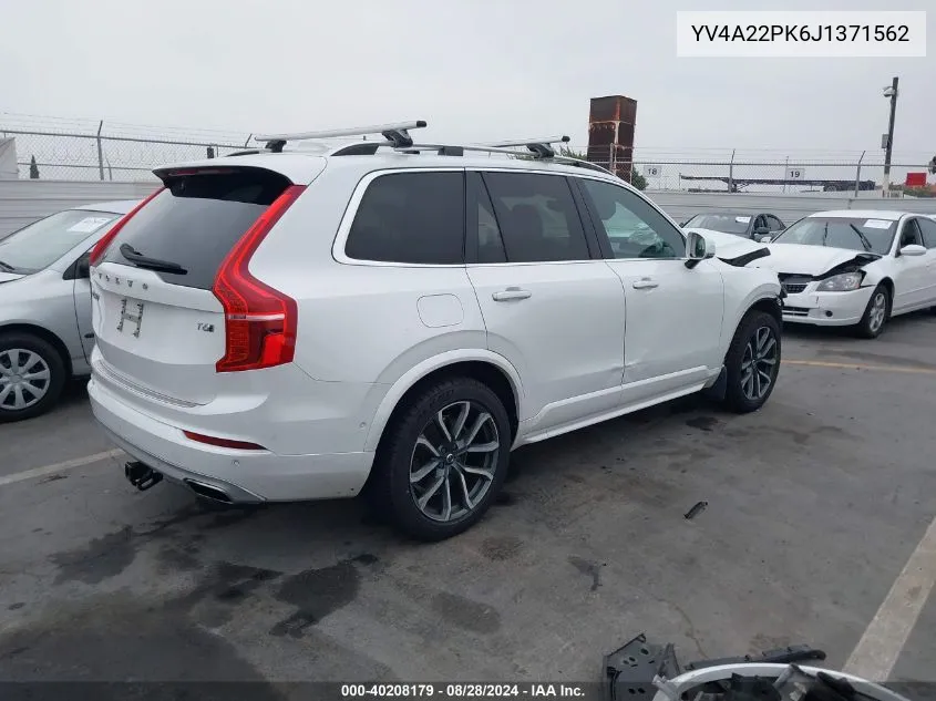 2018 Volvo Xc90 T6 Momentum VIN: YV4A22PK6J1371562 Lot: 40208179