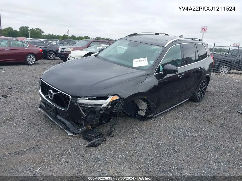 YV4A22PKXJ1211524 2018 Volvo Xc90 T6 Momentum