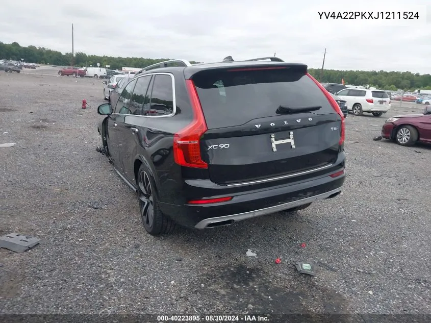 YV4A22PKXJ1211524 2018 Volvo Xc90 T6 Momentum