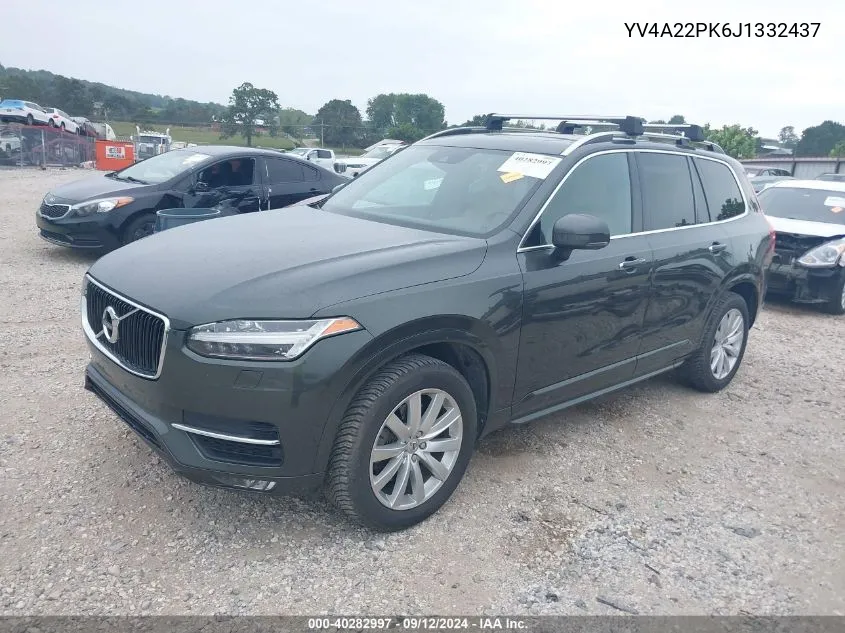 2018 Volvo Xc90 T6 Momentum VIN: YV4A22PK6J1332437 Lot: 40282997