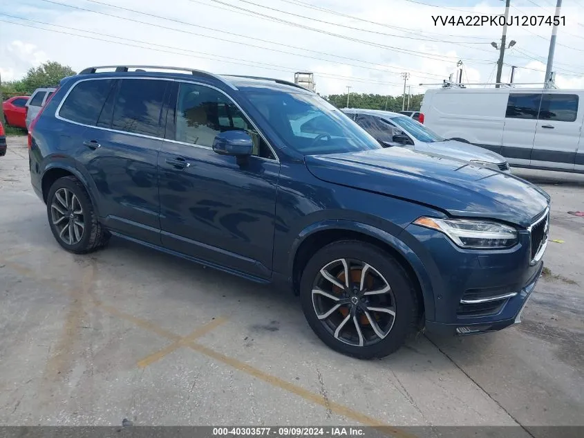 2018 Volvo Xc90 T6 Momentum VIN: YV4A22PK0J1207451 Lot: 40303577