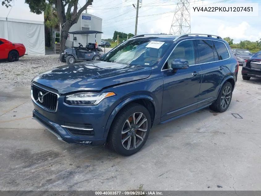 2018 Volvo Xc90 T6 Momentum VIN: YV4A22PK0J1207451 Lot: 40303577