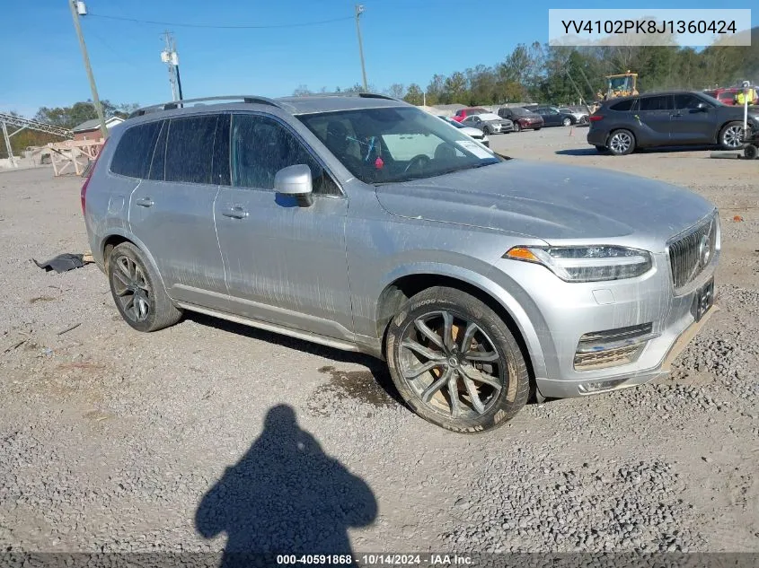 YV4102PK8J1360424 2018 Volvo Xc90 T5 Momentum