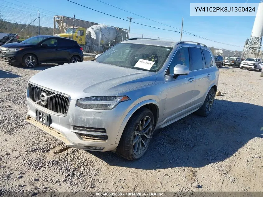 2018 Volvo Xc90 T5 Momentum VIN: YV4102PK8J1360424 Lot: 40591868