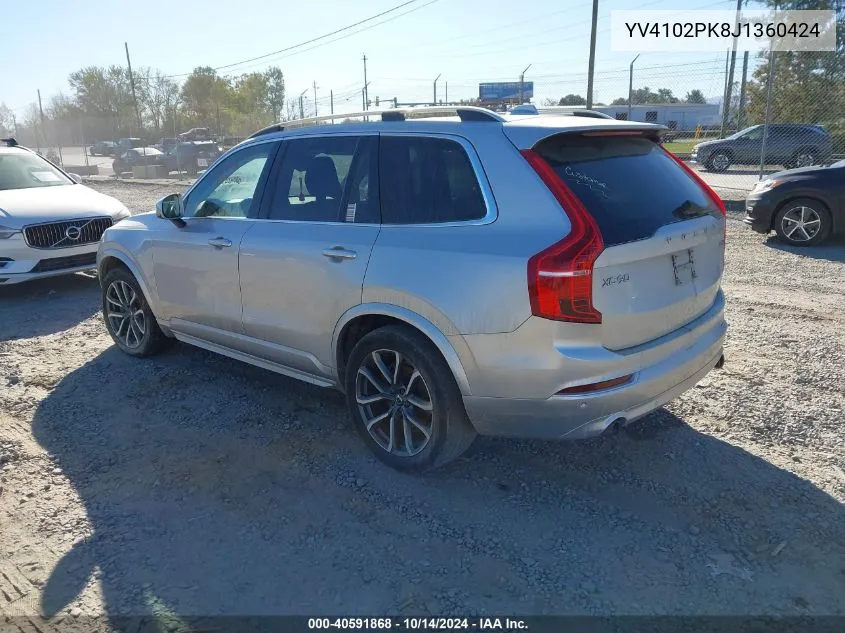 YV4102PK8J1360424 2018 Volvo Xc90 T5 Momentum