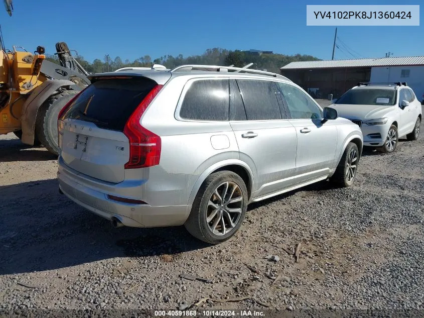 YV4102PK8J1360424 2018 Volvo Xc90 T5 Momentum