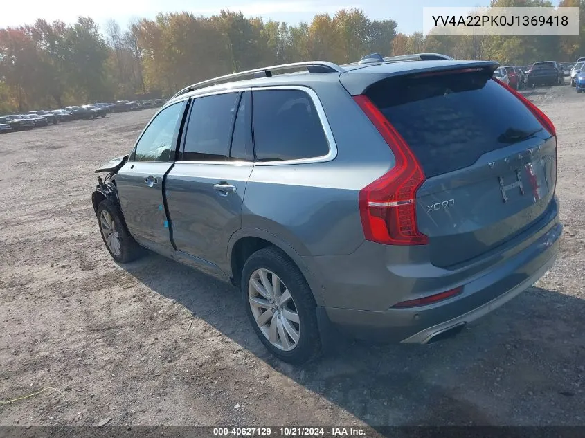 2018 Volvo Xc90 T6 VIN: YV4A22PK0J1369418 Lot: 40627129